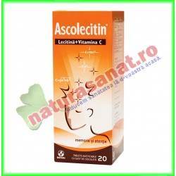 Ascolecitin 20 tablete masticabile cu gust de ciocolata - Biofarm