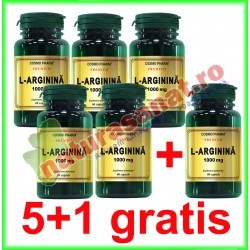L-Arginina 1000 mg 60 capsule PROMOTIE 5+1 GRATIS - Cosmo Pharm