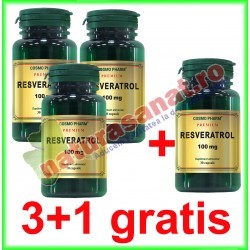 Resveratrol 100 mg PROMOTIE 120 capsule la pret de 90 capsule (3+1) - Cosmo Pharm - www.naturasanat.ro