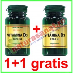 Vitamina D3 2000 UI 30 capsule PROMOTIE 1+1 GRATIS - Cosmo Pharm