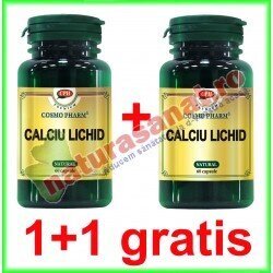Calciu Lichid Premium PROMOTIE 1+1 GRATIS 60 capsule - Cosmo Pharm - www.naturasanat.ro