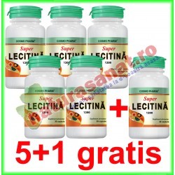 Lecitina 30 capsule PROMOTIE 5+1 GRATIS - Cosmo Pharm - www.naturasanat.ro