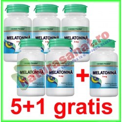 Melatonina 3 mg 10 capsule PROMOTIE 5+1 GRATIS - Cosmo Pharm - www.naturasanat.ro
