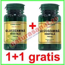 Glucozamina Vegetala 750 mg 60 tablete PROMOTIE 1+1 GRATIS - Cosmo Pharm - www.naturasanat.ro
