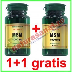 MSM ( Metilsulfonilmetan ) 1000 mg 60 tablete PROMOTIE 1+1 GRATIS - Cosmo Pharm - www.naturasanat.ro