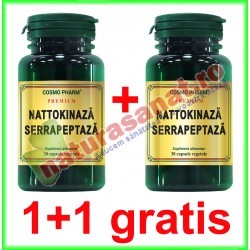 Nattokinaza Serrapeptaza 30 capsule PROMOTIE 1+1 GRATIS - Cosmo Pharm - www.naturasanat.ro