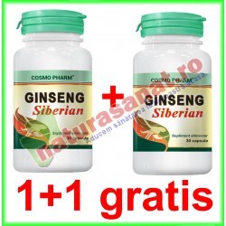 Ginseng Siberian 500 mg 30 capsule PROMOTIE 1+1 GRATIS - Cosmo Pharm - www.naturasanat.ro