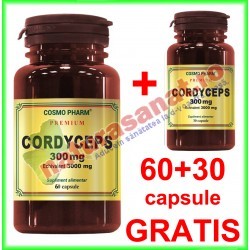 Cordyceps 300mg PROMOTIE 60+30 capsule GRATIS - Cosmo Pharm - www.naturasanat.ro