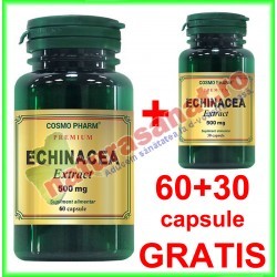 Echinacea Extract 500 mg PROMOTIE 60+30 capsule GRATIS - Cosmo Pharm - www.naturasanat.ro