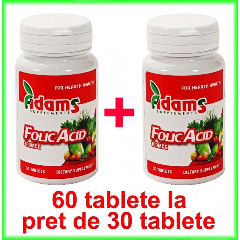 Acid Folic 400 µg PROMOTIE 60 tablete la pret de 30 tablete - Adams Vision
