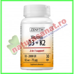 Vitamin D3 + K2 30 capsule - Zenyth - www.naturasanat.ro