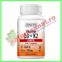 Vitamin D3 + K2 Forte 30 capsule - Zenyth - www.naturasanat.ro