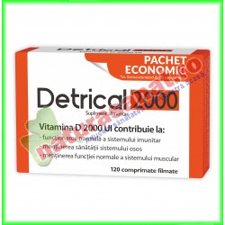 Detrical Vitamina D3 2000 UI 120 comprimate - Zdrovit - www.naturasanat.ro