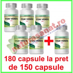 Ceai Verde Extract PROMOTIE 180 capsule la pret de 150 capsule - Cosmo Pharm