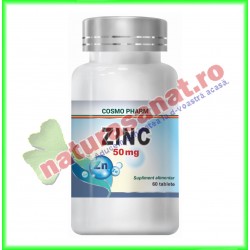 Zinc 50 mg 60 tablete - Cosmo Pharm - www.naturasanat.ro