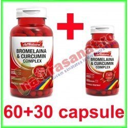 Bromelaina & Curcumin Complex PROMOTIE 60+30 capsule - Ad Natura / Adserv - www.naturasanat.ro