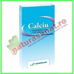 Calciu + Vitamina D + Vitamina C 24 comprimate - Amniocen - www.naturasanat.ro - 0722737992
