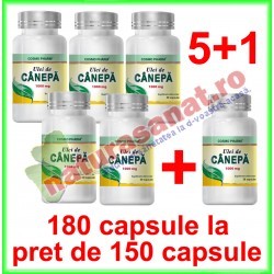 Ulei de Canepa 1000 mg PROMOTIE 180 capsule la pret de 150 capsule (5+1) - Cosmo Pharm - www.naturasanat.ro