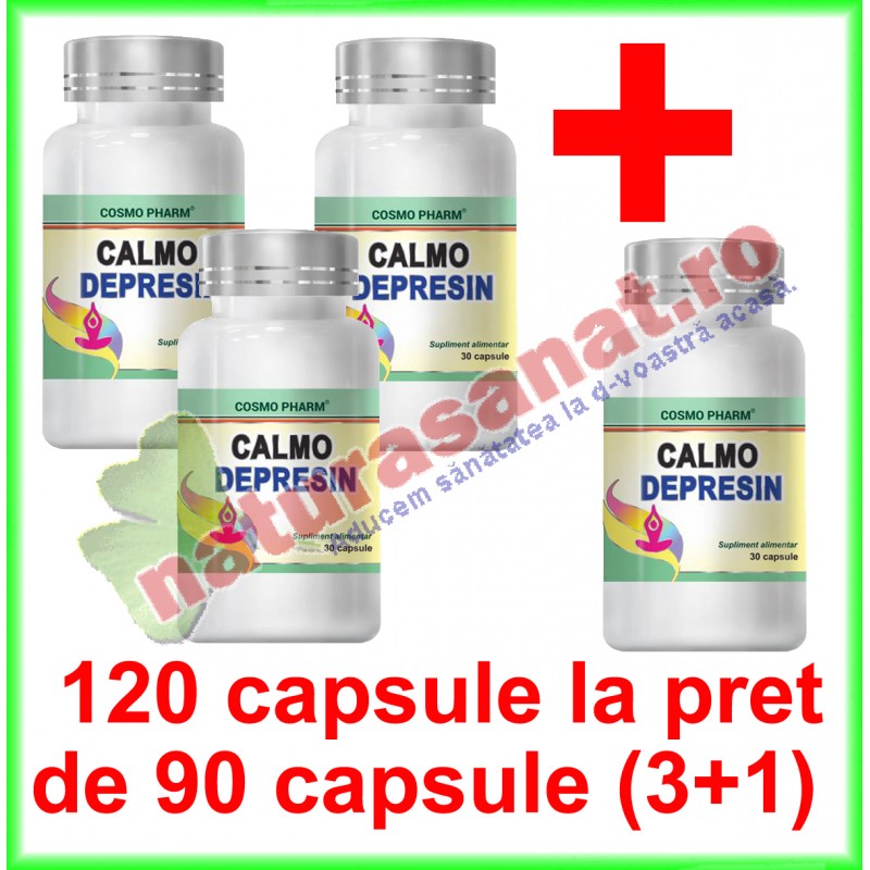 Calmo Depresin PROMOTIE 120 capsule la pret de 90 capsule (3+1) - Cosmo Pharm - www.naturasanat.ro - 0722737992