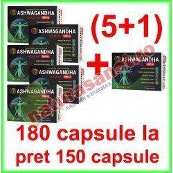 Ashwagandha KSM-66 PROMOTIE 180 capsule la pret de 150 capsule vegetale - Cosmo Pharm - www.naturasanat.ro