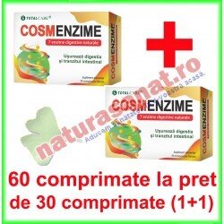 Cosm Enzime ( 7 Enzime Digestive ) PROMOTIE 60 comprimate la pret de 30 comprimate (1+1) - Cosmo Pharm - www.naturasanat.ro