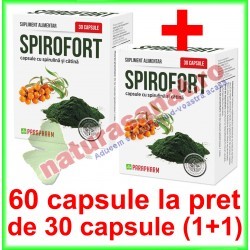 Spirofort PROMOTIE 60 capsule la pret de 30 capsule (1+1) - Parapharm - www.naturasanat.ro