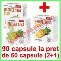 Bromelaina Plus PROMOTIE 90 capsule la pret de 60 capsule (2+1) - Parapharm - www.naturasanat.ro