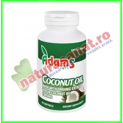 Coconut Oil (Ulei din Nuca de Cocos Organic Extra Virgin) 1000 mg 90 capsule - Adams Vision