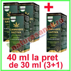 Cannabis Sativa Ulei Esential Integral Pur Natural PROMOTIE 40 ml la pret de 30 ml (3+1) - Cosmo Pharm - www.naturasanat.ro