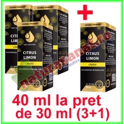 Lamaie (Citrus Limon) Ulei Esential Integral Pur PROMOTIE 40 ml la pret de 30 ml (3+1) - Cosmo Pharm