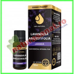 Lavanda (Lavandula Angustifolia) Ulei Esential Integral Pur 10 ml - Cosmo Pharm - www.naturasanat.ro