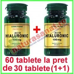 Acid Hialuronic 100 mg 30 tablete PROMOTIE 1+1 GRATIS - Cosmo Pharm