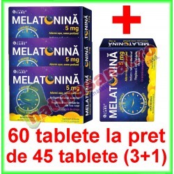 Melatonina 5 mg PROMOTIE 60 tablete la pret de 45 tablete (3+1) - Cosmo Pharm - www.naturasanat.ro