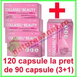 Collasel Beauty PROMOTIE 120 capsule la pret de 90 capsule (3+1) - Cosmo Pharm - www.naturasanat.ro