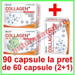 Collagen+ 500 mg PROMOTIE 90 capsule la pret de 60 capsule (2+1) - Cosmo Pharm - www.naturasanat.ro